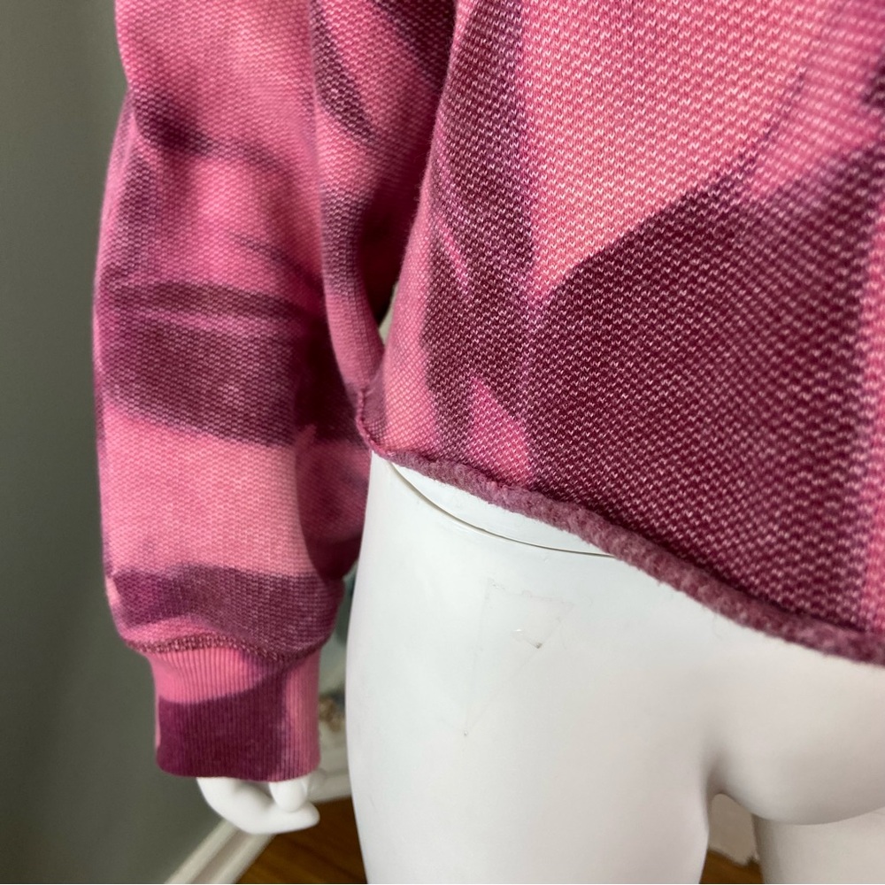 Greg Norman Collection Cropped Pink Tie-Dye Sweatshirt XLarge XL Unisex - Picture 8 of 10